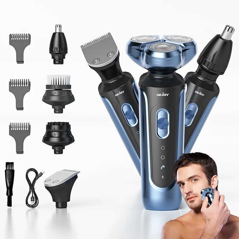 SEJOY Electric Shaver for Men Hair Trimmer Nose Hair Scissors Facial Cleanser Facial Massager Rechargeable Shaving Machine W250625