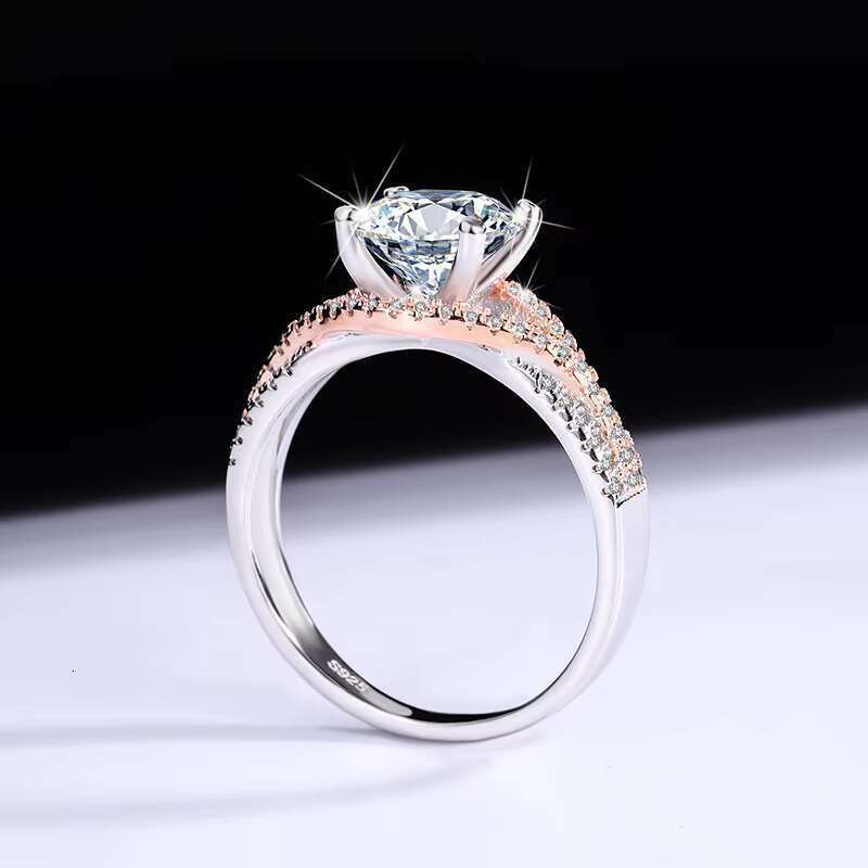 Wholesale With GRA Certificate High Quality 925 Sterling Silver 2CT Moissanite Wedding Engagement Ring