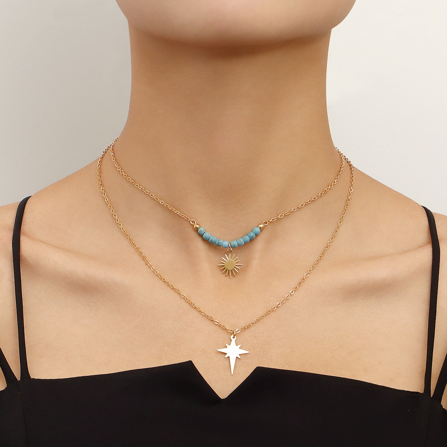 New Jewelry Style Elegant Double Layer Light Clavicle Chain Fashion Simple Niche Design Sense Necklace Jewelry for Women