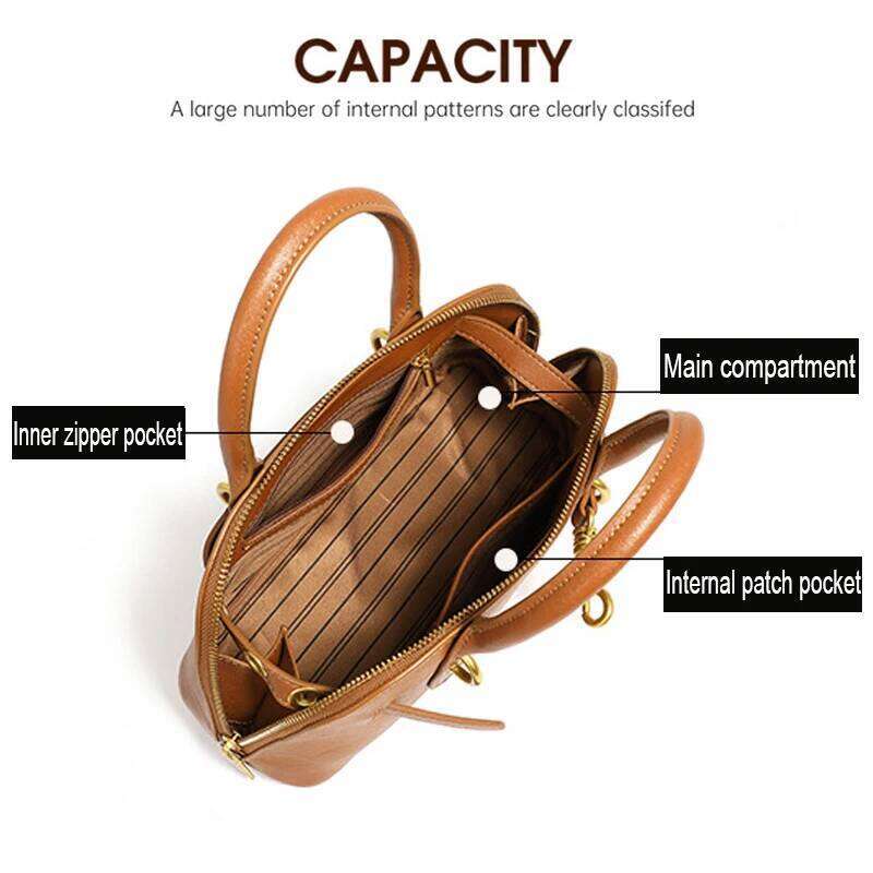 Luxurious Design Bags 2025 New Women's Retro High-end Genuine Leather Shell Bag European American Fashion Vegetable Ladies Commuting Crossbody Ha