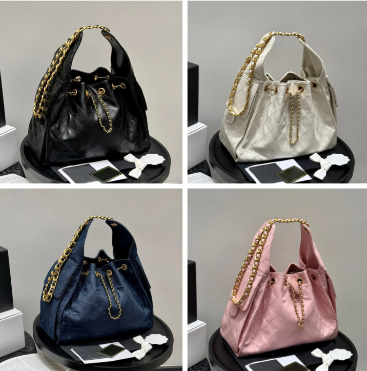 Womens 10a Leather Hobo Bag with Adjustable Chain Mirror Quality Designer Bags Shoulder Bag Handbag Caviar Quilted Handbags Beige Bag Black Shoulder Bag