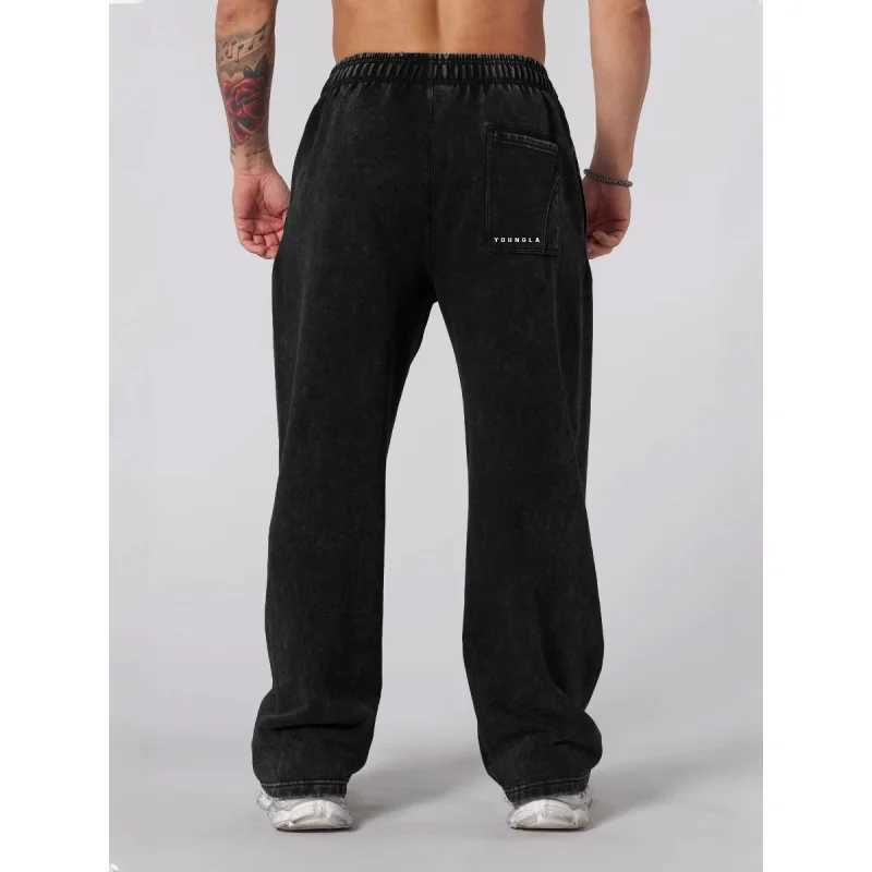 American Style Mens Sports Pants Joggers Muscle Fitness Casual Long Pants Loose Straight Pants Street Fashion Trendy Mens Pants X250625