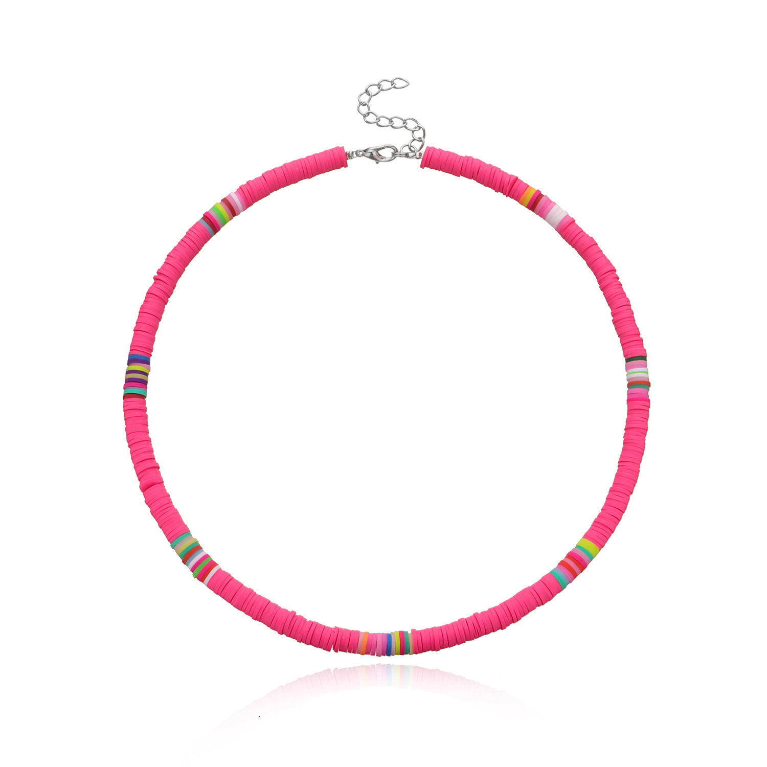 Accessories Casual Style Colorful Soft Clay Choker Necklace for Women Fashion 6mm Round Piece Neck Chain Jewelry Jewelry for Women