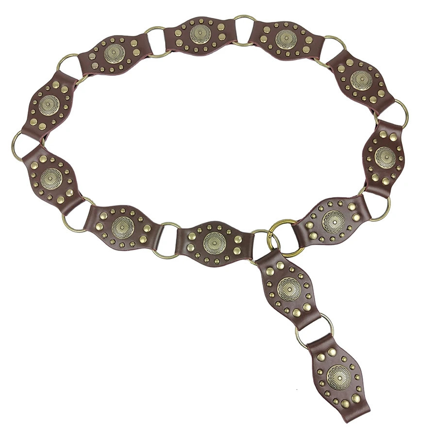 American Retro Belt for Women Y2K Spliced Rivet Belt Versatile Jeans Belt 250618