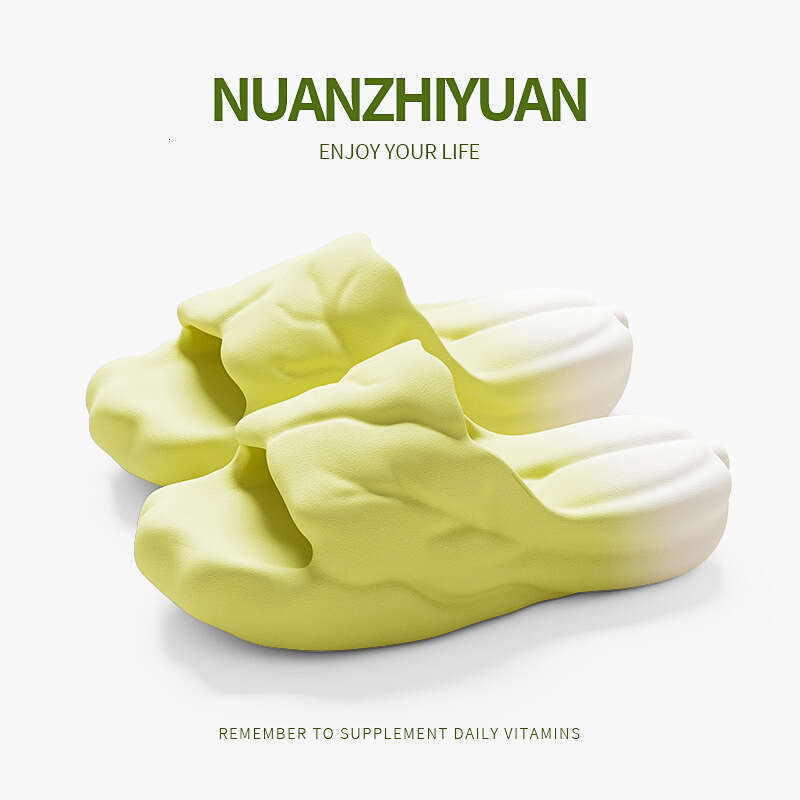 Creative Cartoon Cabbage Slippers for Women Summer Indoor Home EVA Soft Sole Non-Slip Wearable Couple Sandals
