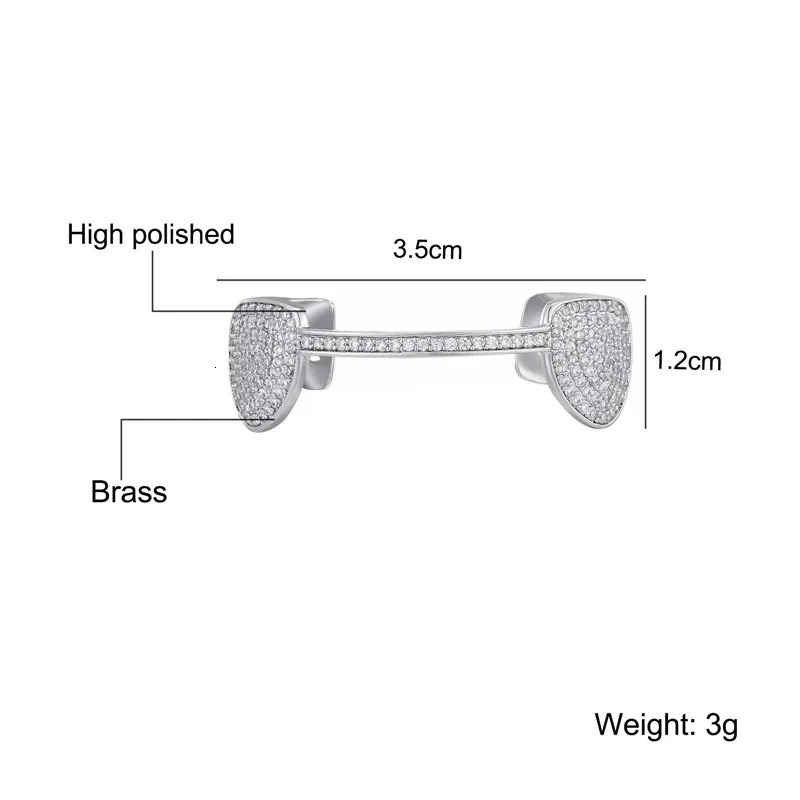 Hip Hop Iced Out Teeth Caps Bling Cubic Zircon Micro Pave Top Bottom Charm Grills Set For Men Women Jewelry Gift 250606