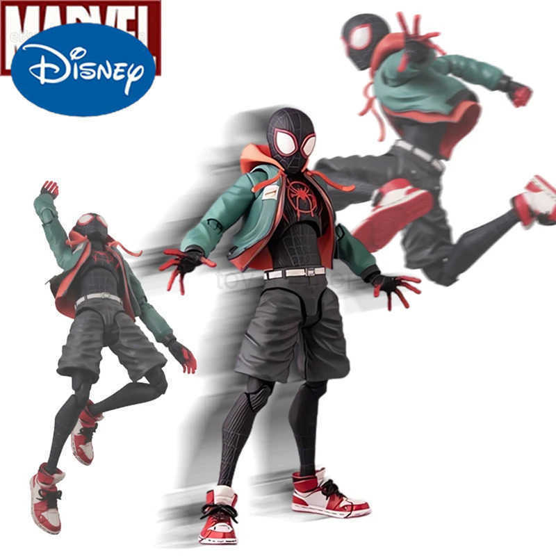 Disney Miles Morales Spider Man Action figures 15cm Multi-Accessories Super Hero Spiderman Movable Statues Model Collectible Ornaments W20250625