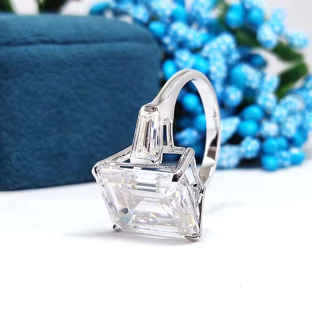 Iced Diamond Fine Jewelry Ring VVS Moissanite Luxury 925 10K 14K Real Gold Ring