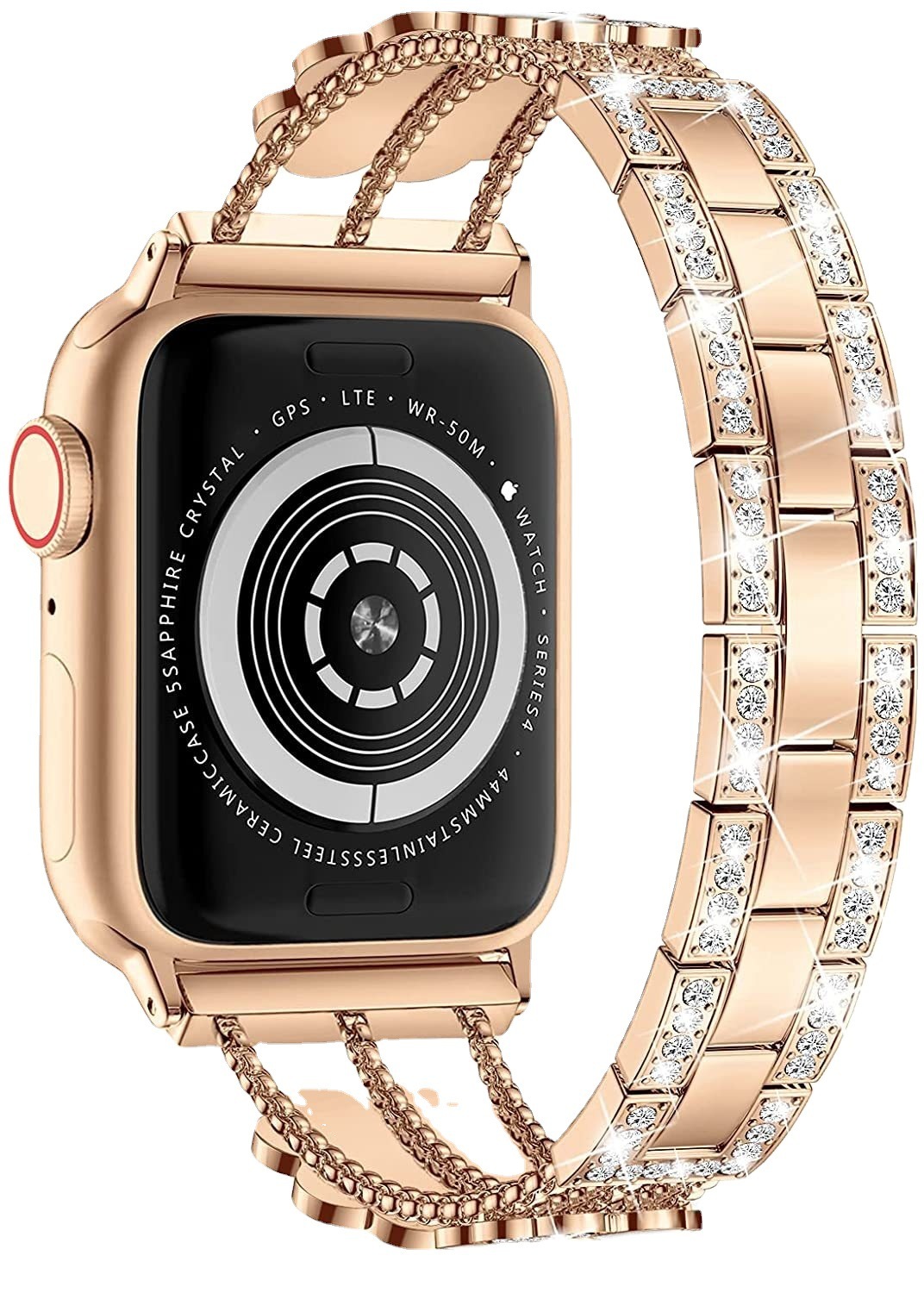 Luxury Premium Rhinestone Stainless Steel iWatch Band Fashion Elegant Universal Strap for iWatch Series 1-10 SE High-End Accessory