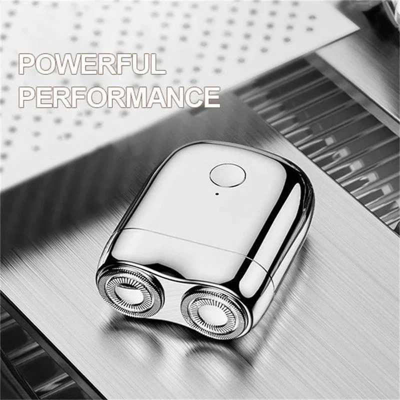 Mini Portable Electric Shaver Razor Beard Trimmer Shaver Double Head Mens Beard Razor IPX7 Waterproof Use Pocket Razor W250625