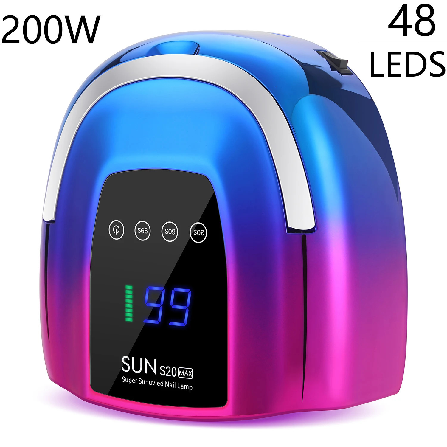200W Rechargeable UV LED Nail Lamp Cordless Nail Dryer with 3 Timer Settings and Smart Sensor for Home Salon to Curing All Gel 250625