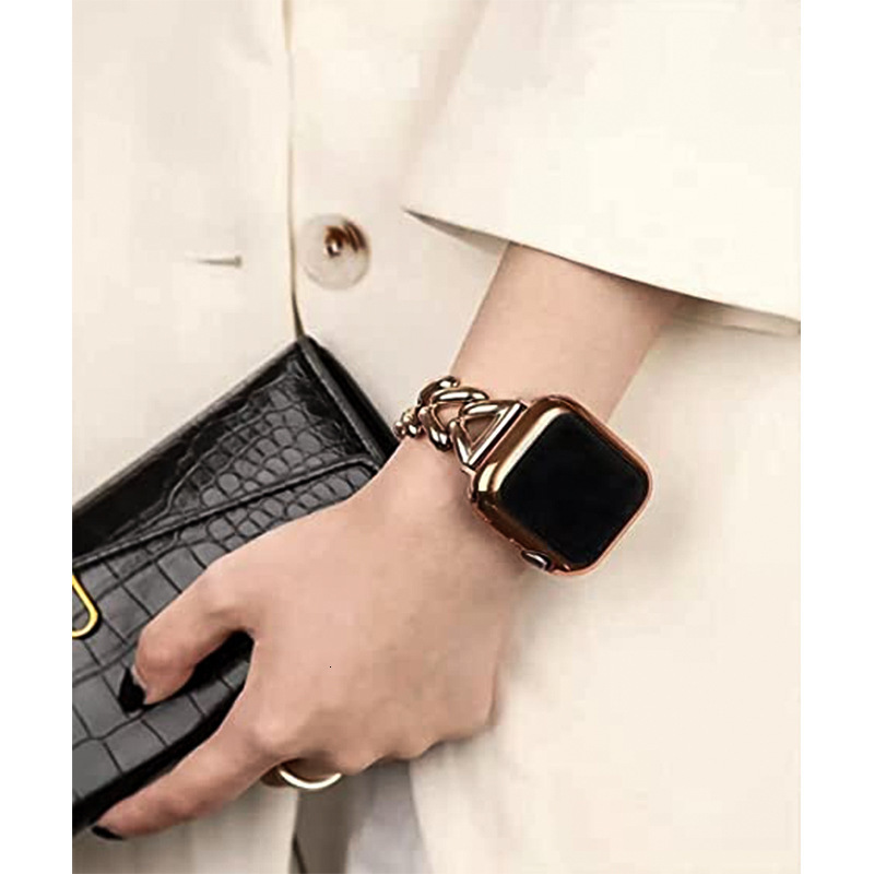 Luxury Premium Designer 8-Shaped Stainless Steel iWatch Band High-End Fashion Elegant Strap for iWatch Series 1-9 SE New Arrival