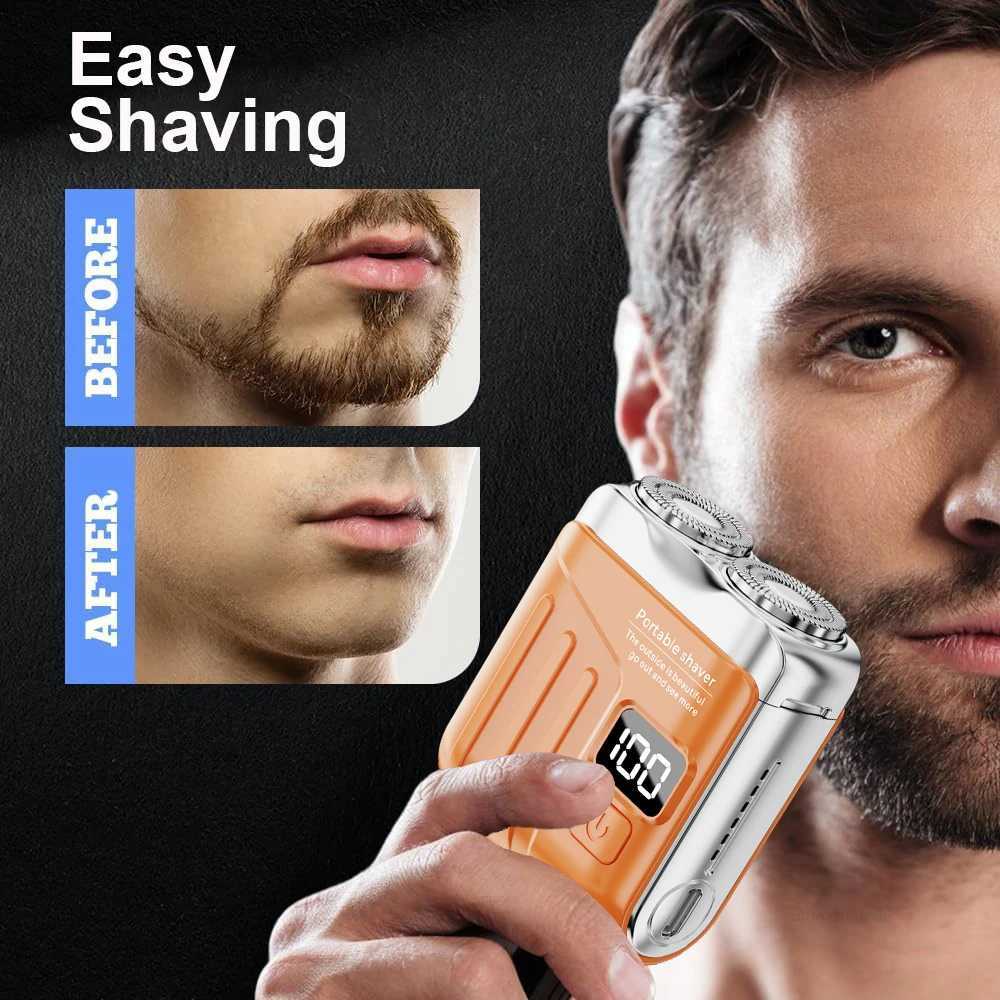 New Double-headed Mini Magnetic Shaver for Men Portable Beard Trimmer Rechargeable Waterproof Facial Hair Razor W250625