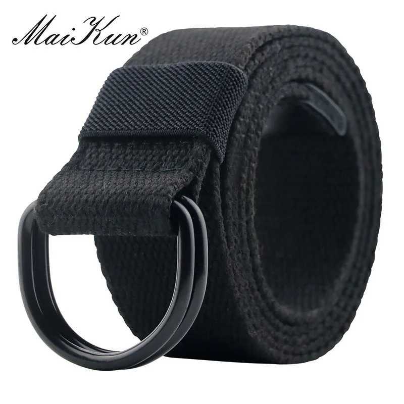 Maikun Tactical Canvas Men Belt High Quality Unisex Double D-Ring Buckle Waistband Casual Canvas Female Belt Fabric For Jeans W250625