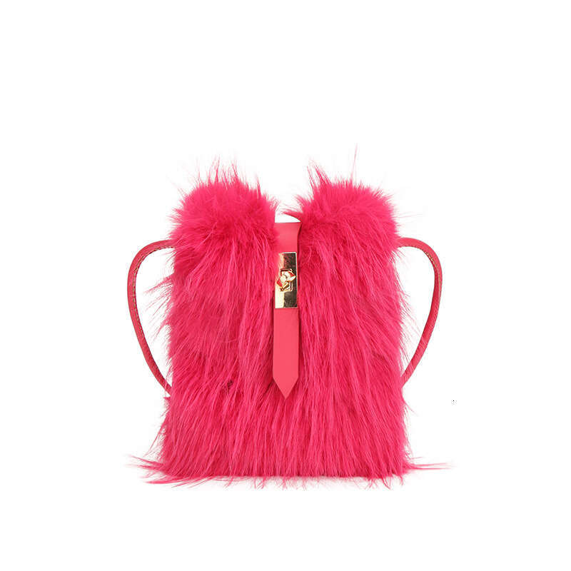 Long Hair Creative New Phone for Women, Autumn Winter Fashionable Plush Small Square Bag, Unique Versatile Shoulder and Crossbody Bag