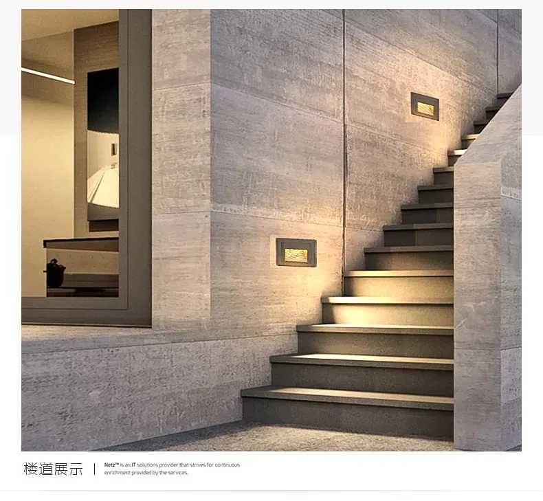 Wall Light 13 LED Stair Light with Wall Lamp Down Embedded Box Aluminum Step Lights Outdoor LED Footlight Waterproof IP66 XJ250624