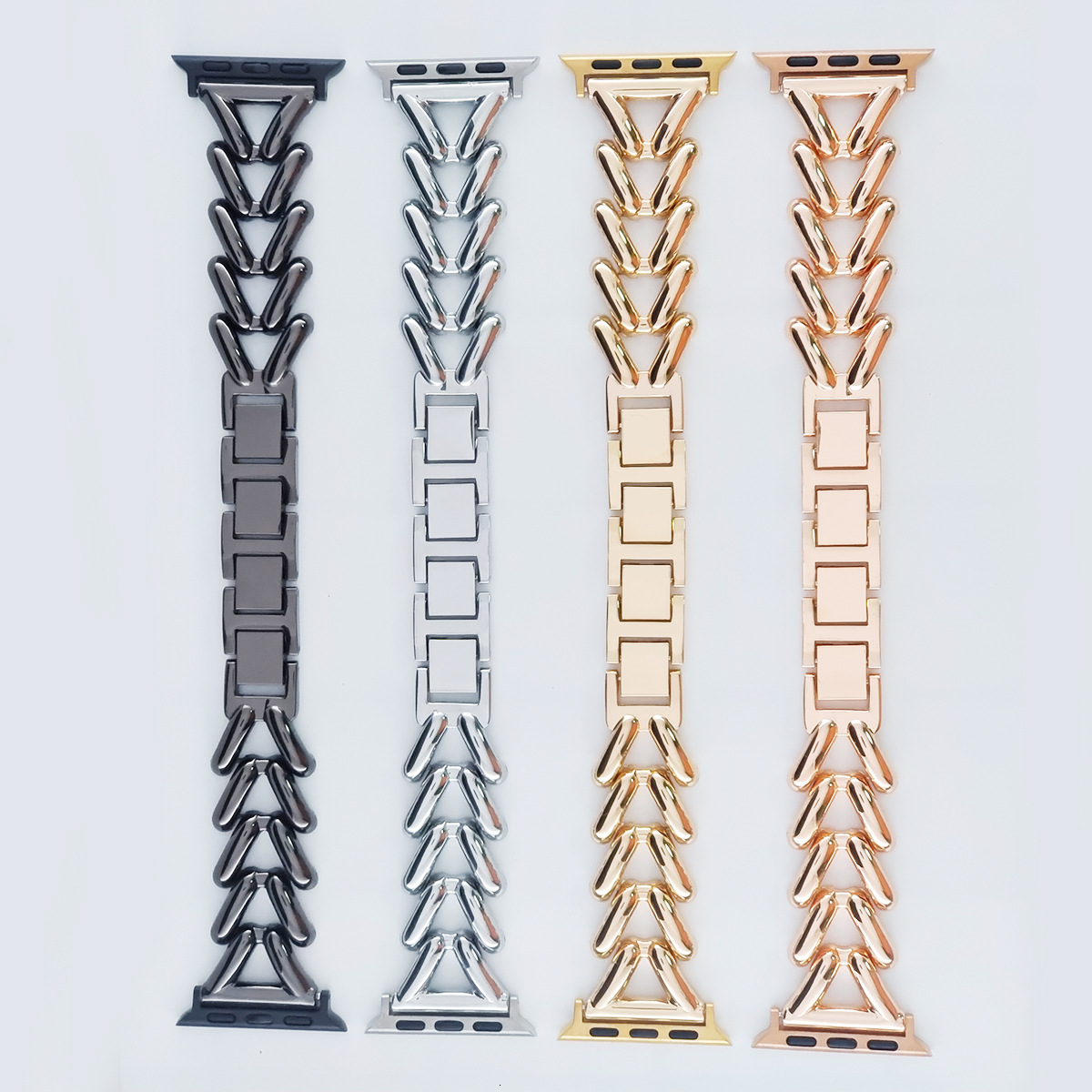 Luxury Premium Designer 8-Shaped Stainless Steel iWatch Band High-End Fashion Elegant Strap for iWatch Series 1-9 SE New Arrival