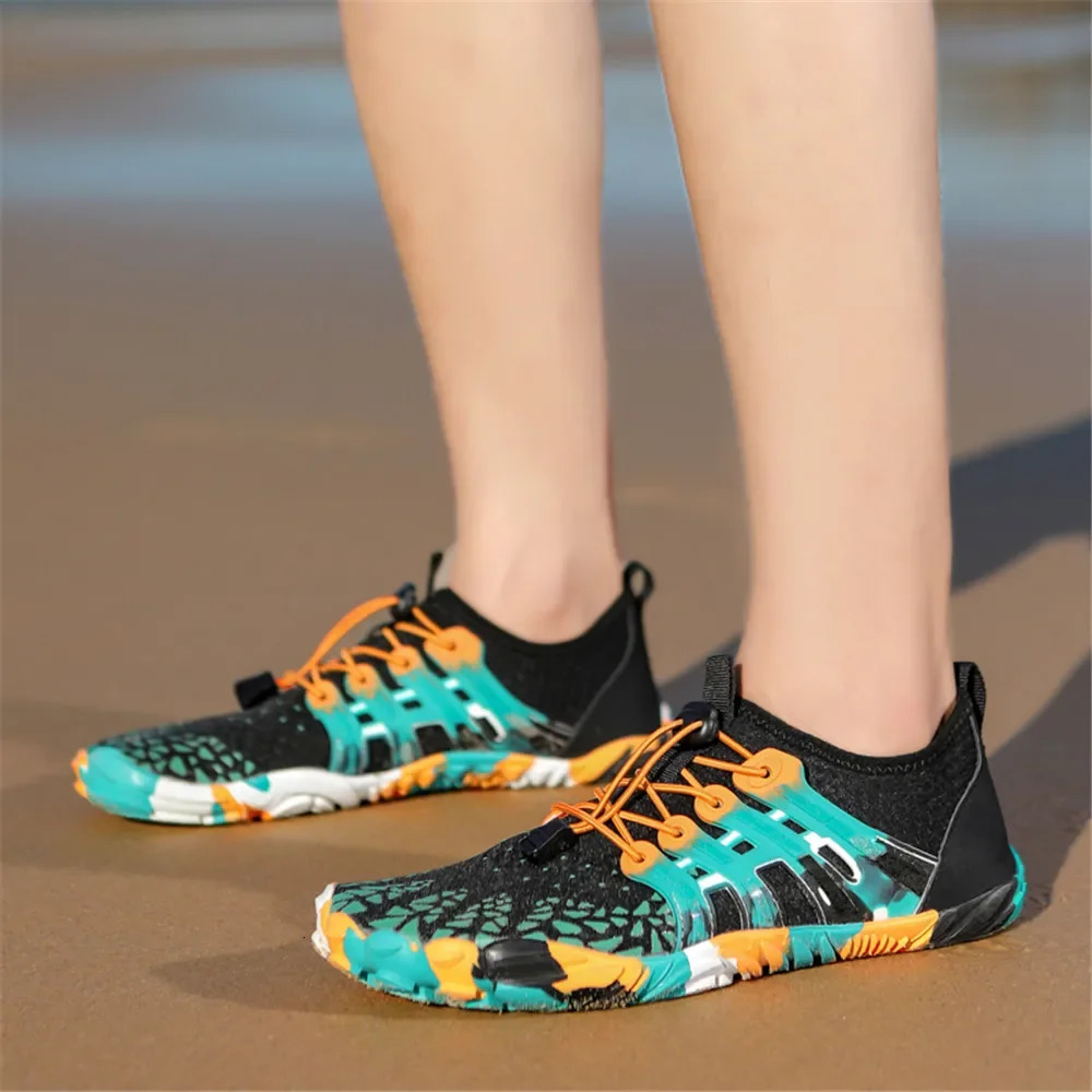 Women Men Water Shoes Summer Beach Five Fingers Barefoot Swimming Surfing Aqua Shoe Colorful Seaside River Slipper Mujer Sneaker 250624