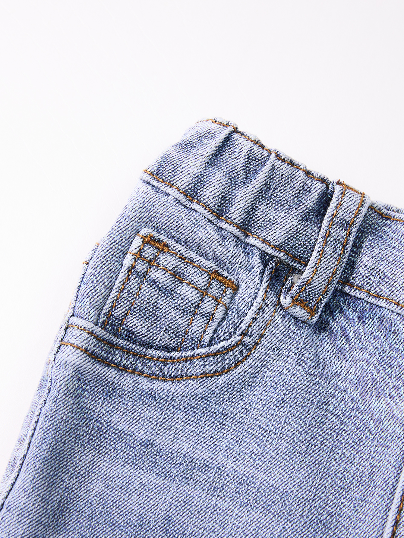 Soft Denim Fabric Children's Long Pants - Breathable Material Suitable for Infants