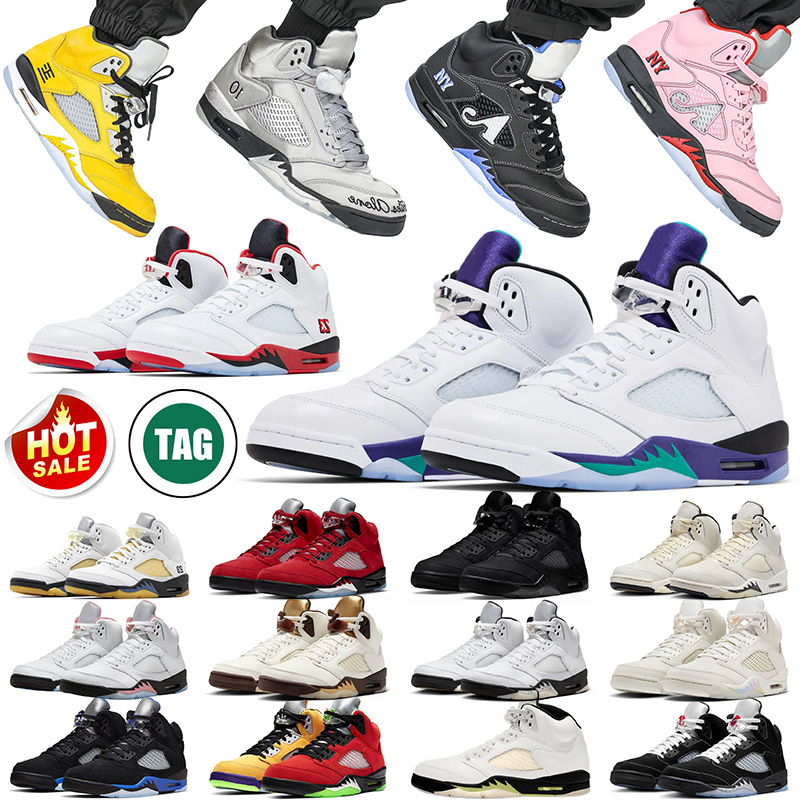 With Box 2025 Grape 5 5s Men Basketball Shoes Fire Red Tokyo Awake A Ma Maniere Medium Grey Black Metallic Reimagined Women Mens Trainers Sports Sneakers