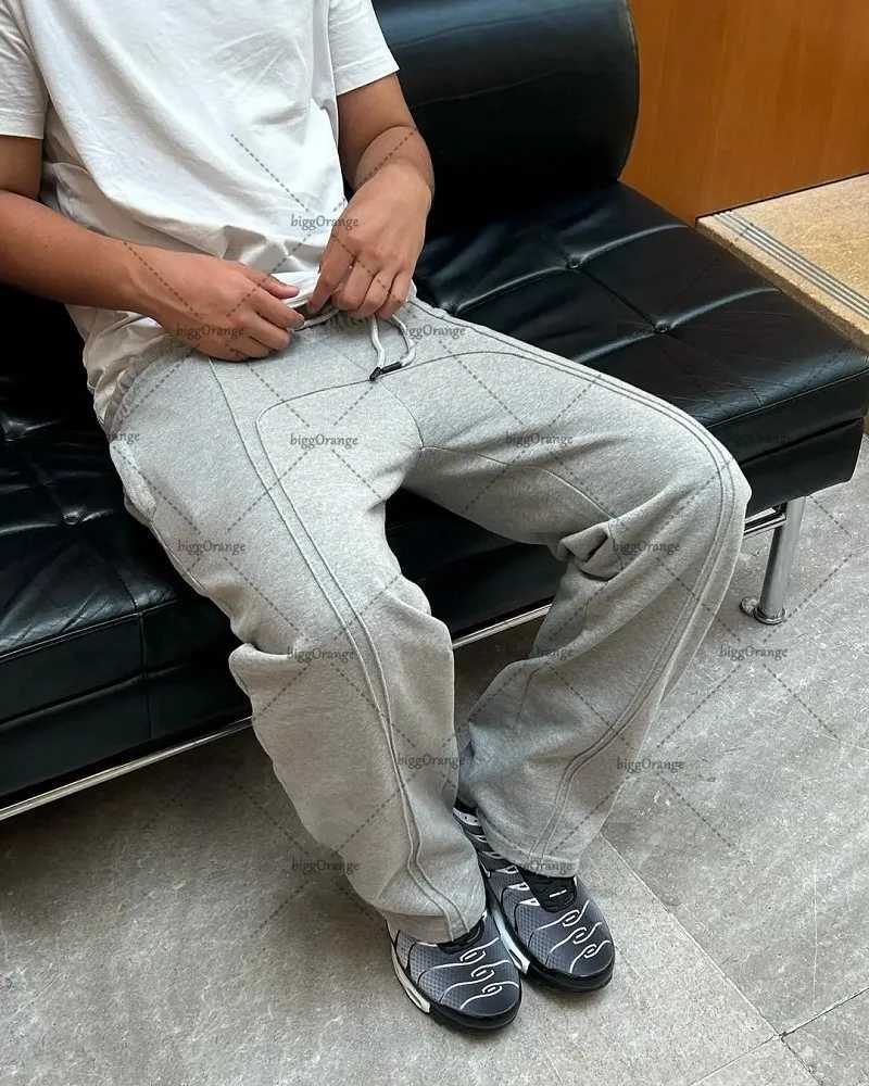 American Retro Spliced Knitted Wide-leg Pants Personality Trendy Fashion Clothing Casual Versatile Drawstring Sports Pants X250625