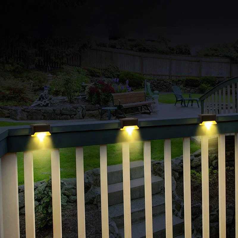 4Pcs External Solar Lamp Outdoor Garden Fence Wall Lights Courtyard Staircase Deck ELD Lamp Festival Home Landscape LightingXJ250624