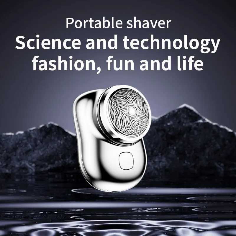 Mini Shave Portable Shaver Wet and Dry Men Is USB Rechargeable Shaver Charging Simple One Touch. W250625