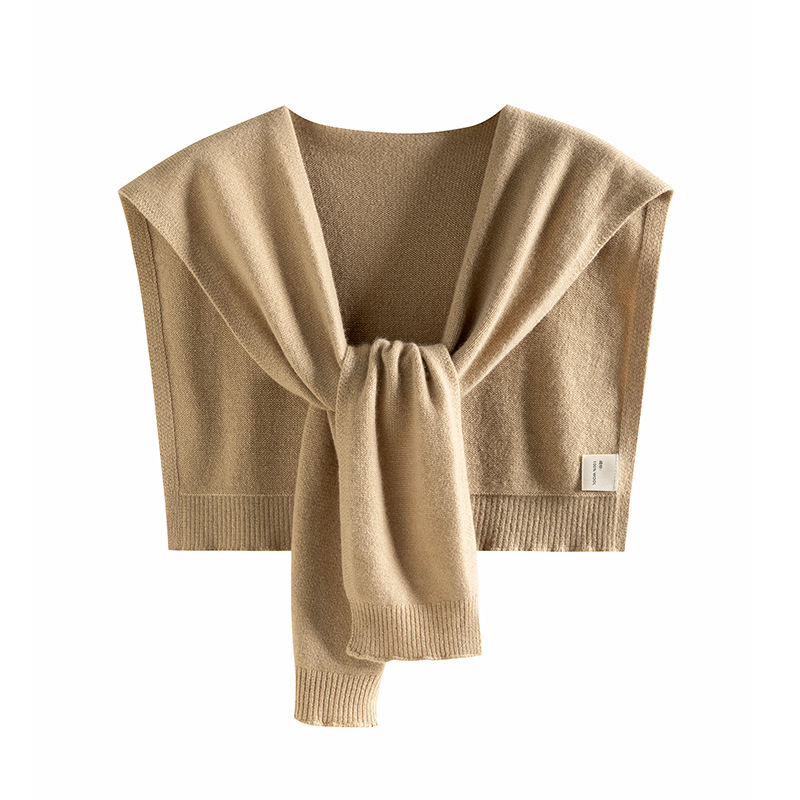K1136 100% pure wool high-end soft women versatile knitted shawl for women 2024 new fashionable exterior vest shoulders