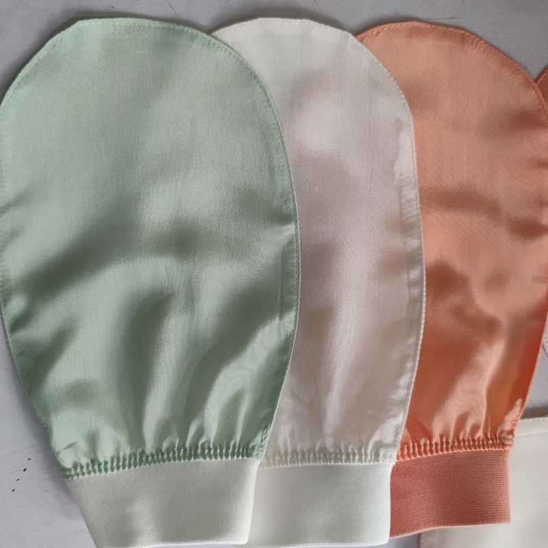 1PCS 100% Silk Exfoliating Face Wash Beauty Towel Soft Exfoliating Skin Bath Scrub Silk Bath Face Wash Gloves R250625
