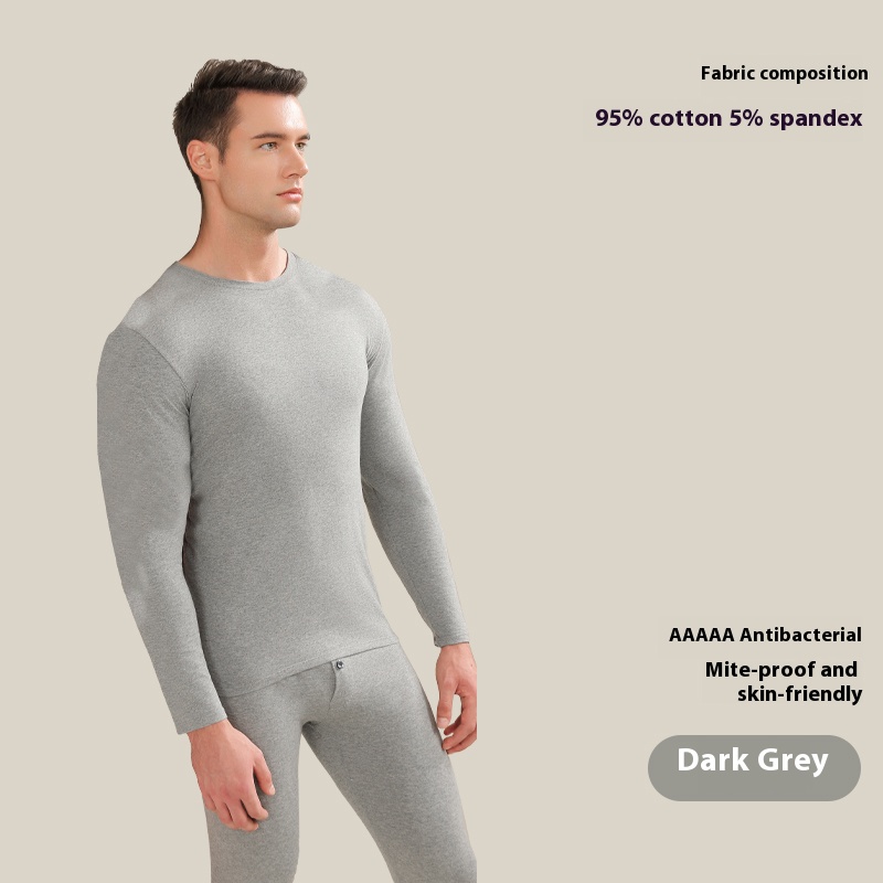 Couple models of thermal underwear suit men and women solid-coloured round neck high elastic Slimming autumn and winter thermostat bottoming autumn cl