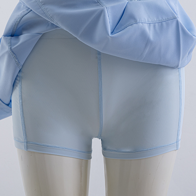 Sports Quick-Dry Pleated Tennis Skirt Anti-Exposure with Inner Lining Running Fitness High Waist