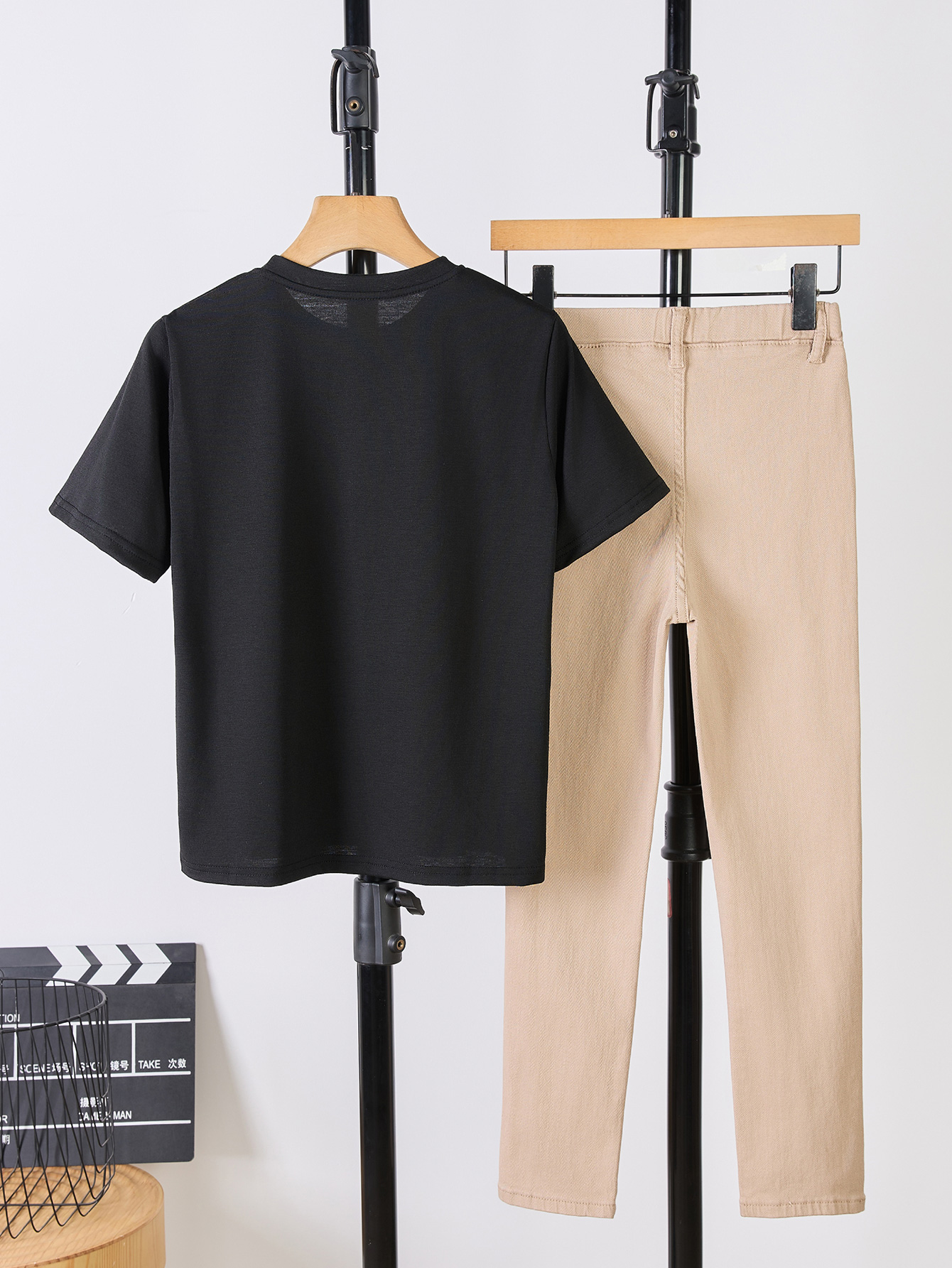 Children's Short Sleeve T-Shirt with Khaki Pants Set - Boys' Summer Fashion Casual Outfit