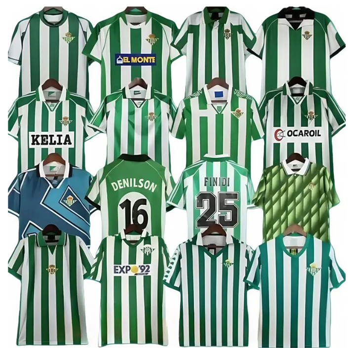 Retro Betis soccer Jerseys 94 95 76 7796 97 98 02 03 04 classic vintage long sleeve camiseta futbol ALFONSO BETIS JOAQUIN DENILSON Real Football Jersey shirts Retro
