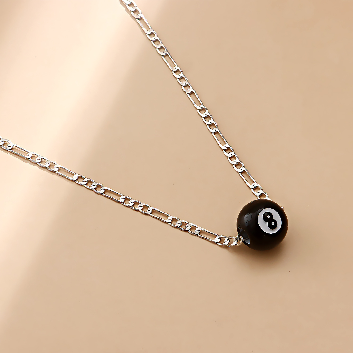 Accessories New Billiard Black 8 Necklace for Women Unique Design Sense Light Jewelry Non-Fading Jewelry for Women