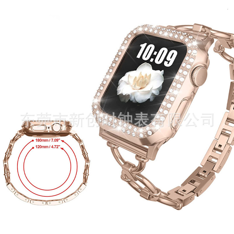 Luxury High End O Shaped Metal Chain Watch Straps for iWatch 8-1 SE Series