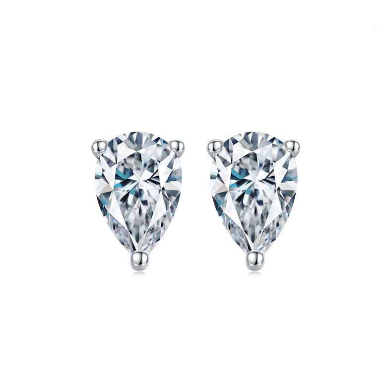 Pass Diamond Tester Moissanite Earrings Fine Jewelry 925 Silver D Color Moissanite Solitaire Lab Diamond Stud Earrings