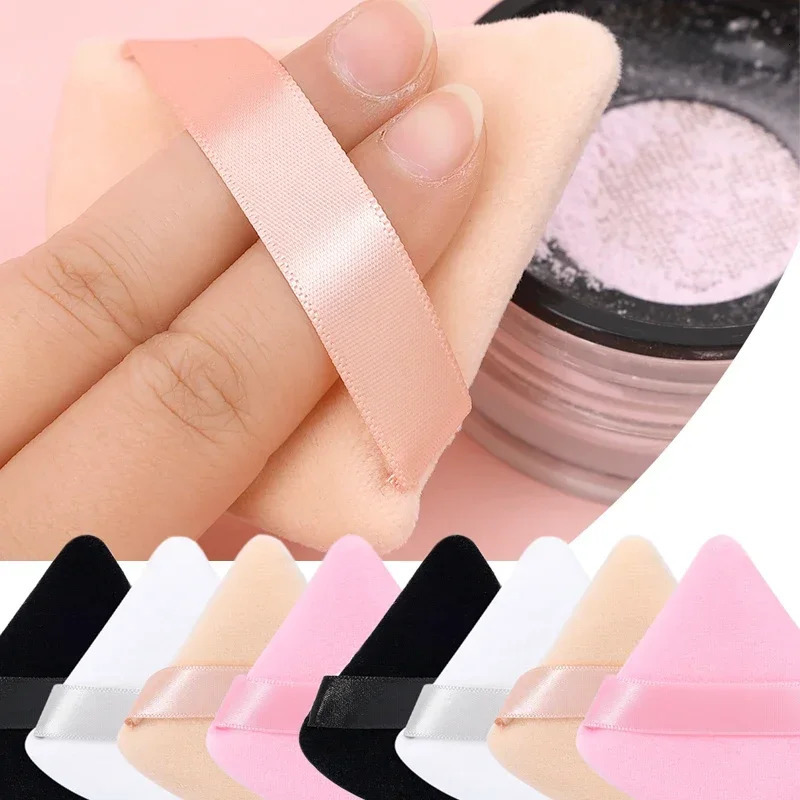 1-20pcs Short Plush Triangle Makeup Puffs Triangle Velvet Washable Powder Puff Cosmetics Eye Beauty Makeup Tool Reusable Sponge 250625