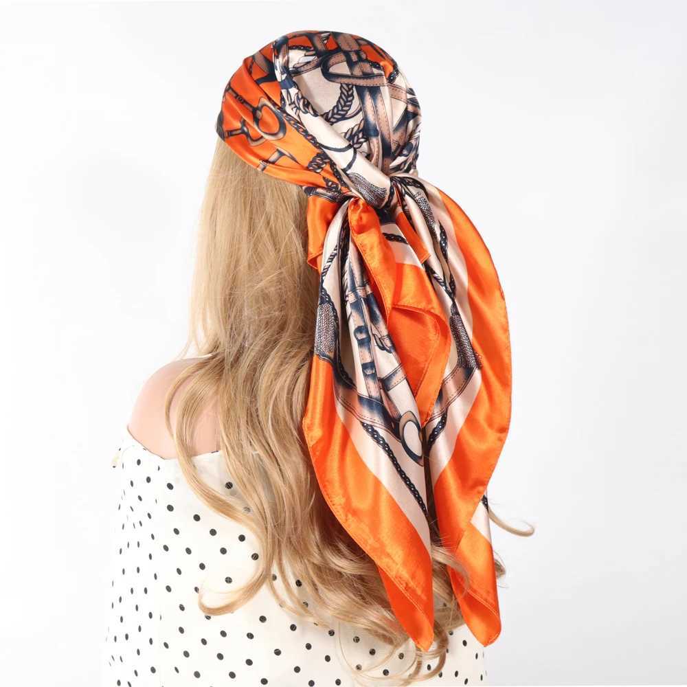 Silk Scarves Women Luxury Brand Summer Fashion Designer Head/Hair Scarf 90*90cm Hijab Bandana Womens Scarf 90X90CM W250624