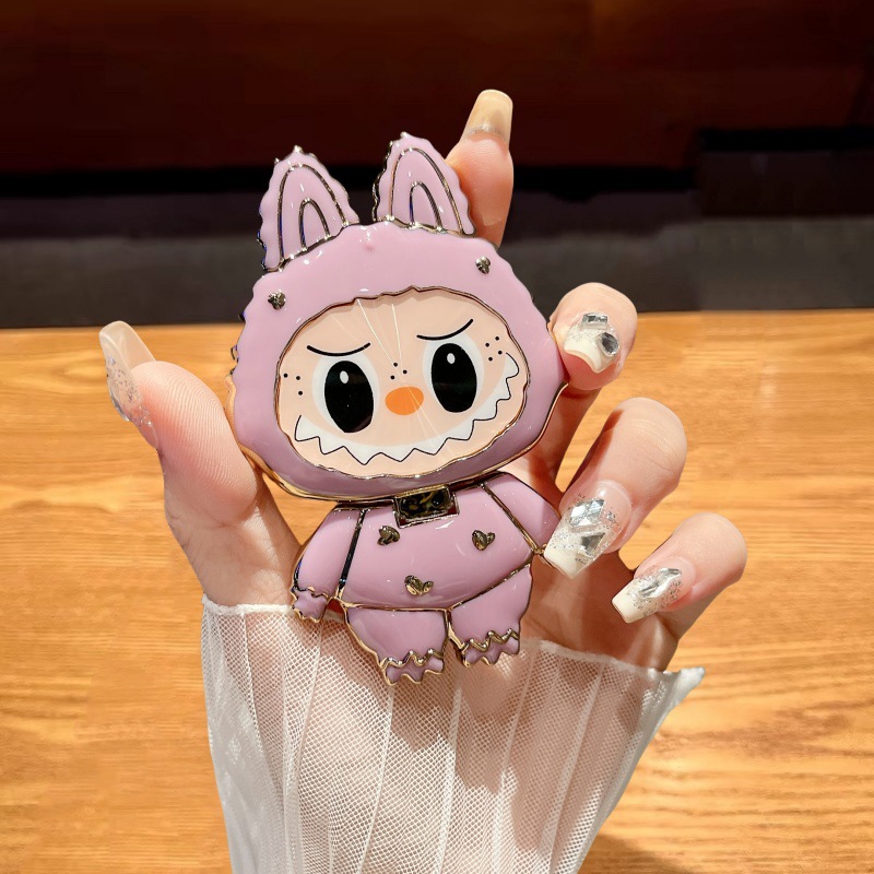 Cartoon Cute Labubu 360 degree Makeup Mirror Back Adhesive Phone Stand Horizontal and Vertical Universal