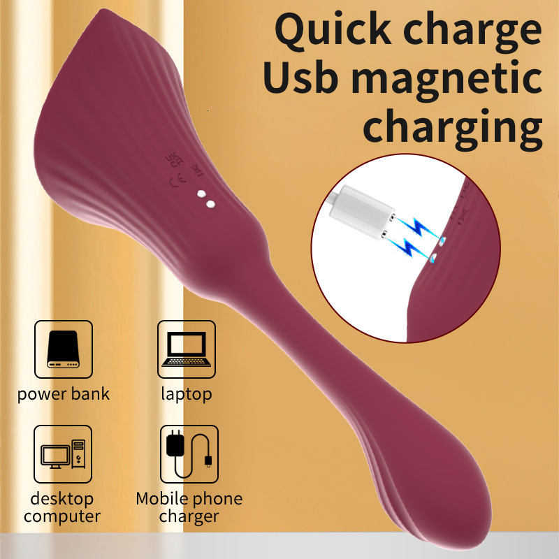 Adult Sex Toys Liquid Silicone Dual-Head Vibrator for Women Tongue Licking Masturbation Device Heating Stick