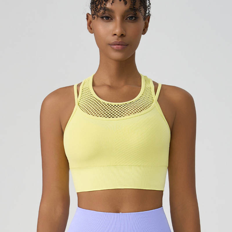 2025-- Gym Clothing Women Sports Bra High-Strength Shock-Absorbent Yoga Vest for Fitness Athletic Sports Underwear with Built-in Chest Support
