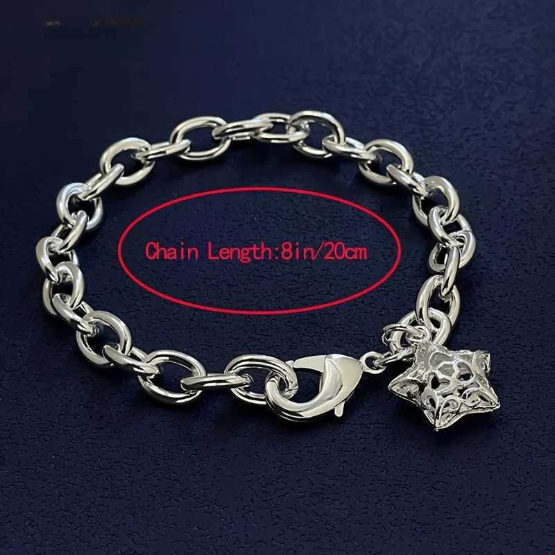 cute 925 sterling Silver Buckle Star chain Bracelet for wen lady men Suitable for lover wan men Fashion Jewelry Party Gifts X250625