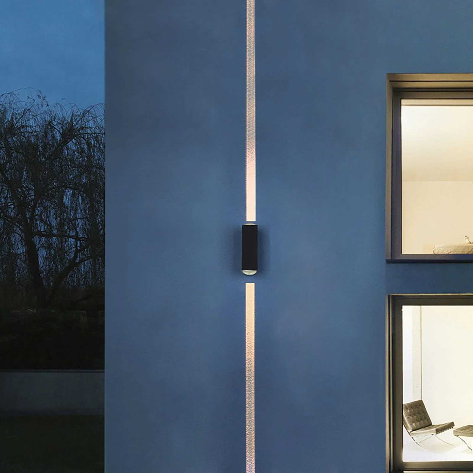 Outdoor Wall Lights LED Up Down Exterior Lighting IP65 Waterproof Outdoor Light Aluminum Modern Patio Wall Light Fixture Black XJ250624