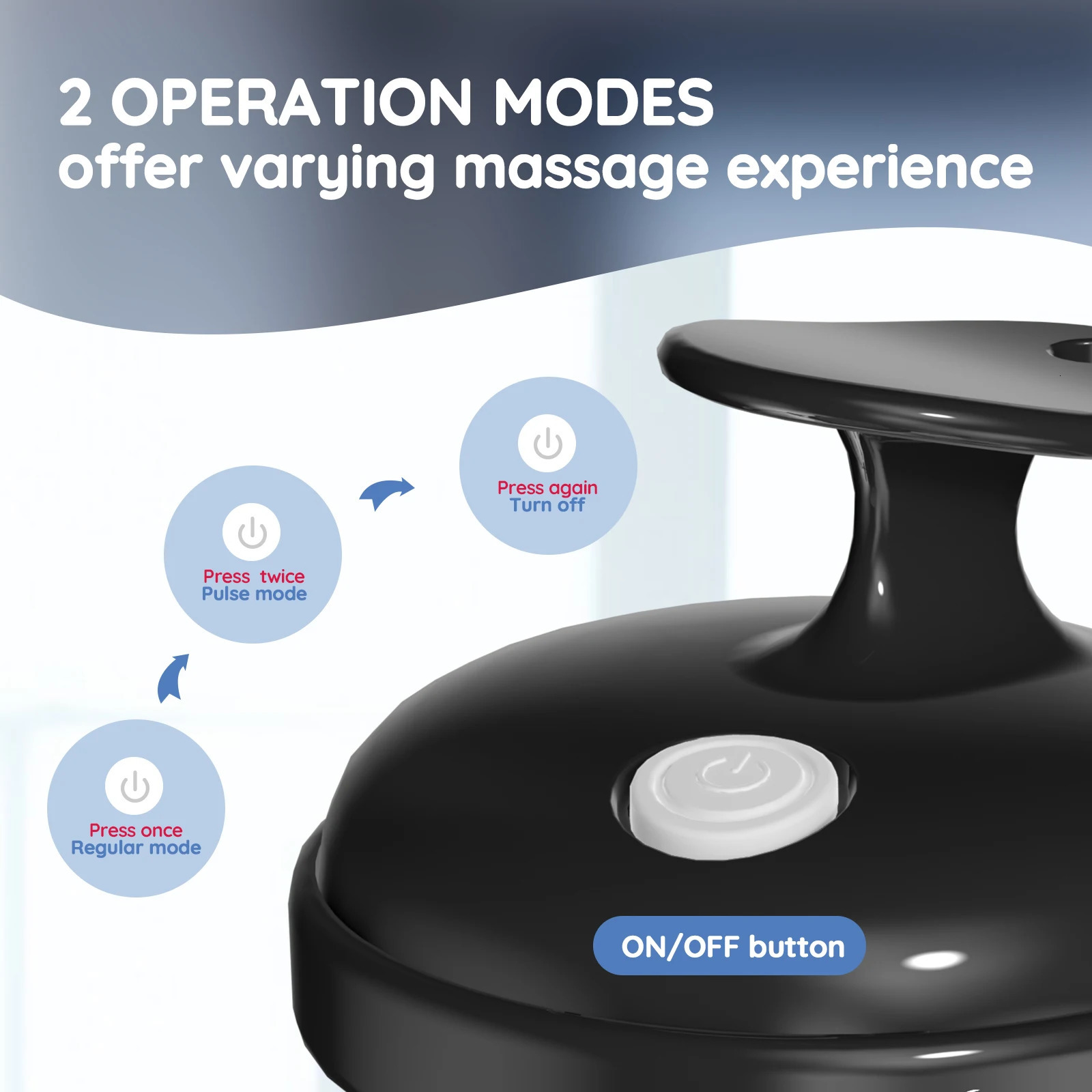 Electric handheld head massager Wireless Scalp cleaning massage silicone 2 modes vibration shampooing comb for Hair Growth BLack 250625