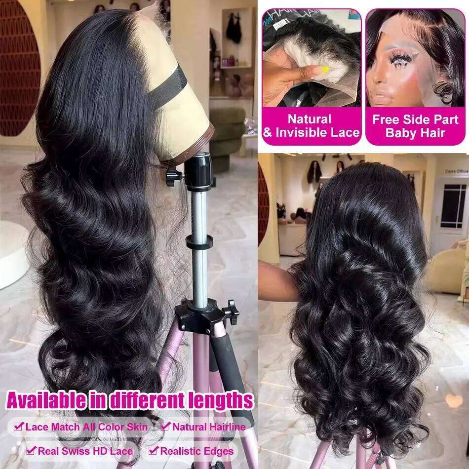 Cutebla 30 40 42 Inch Human Hair Brazilian Body Wave 13x6 HD Front Wigs 13x4 Lace Frontal Wig For Women