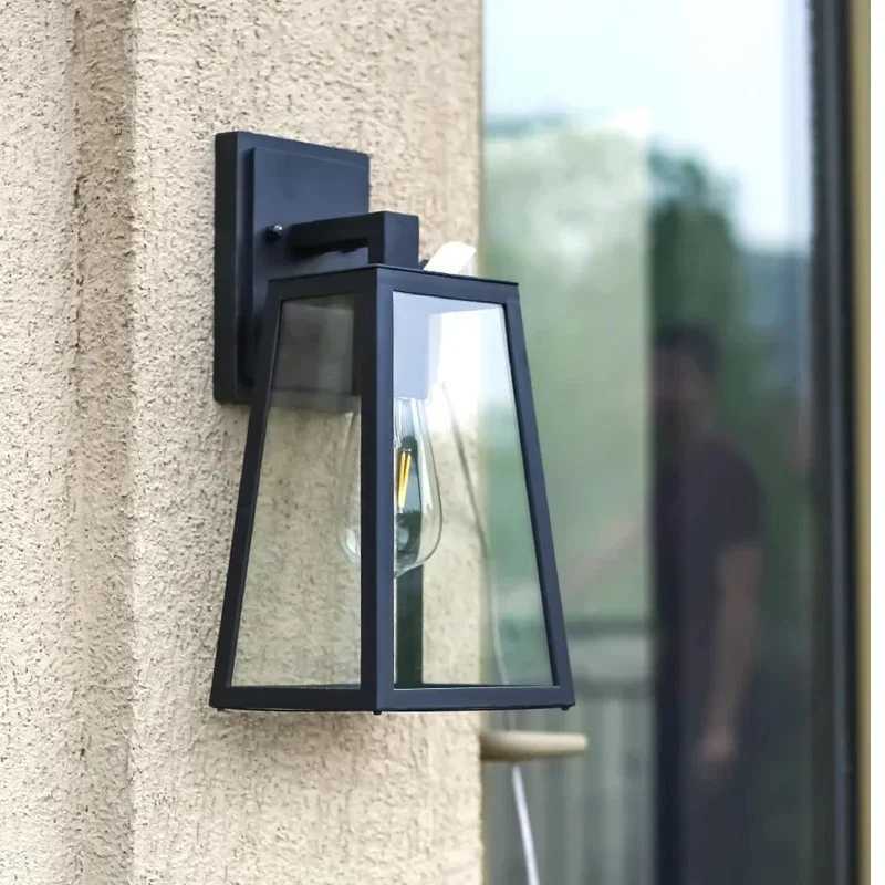 Retro Outdoor Waterproof Wall Lamps Iron Art Lampshade Sconce Acrylic Corridor Wall Light E27 Screw Outdoor Wall Light XJ250624