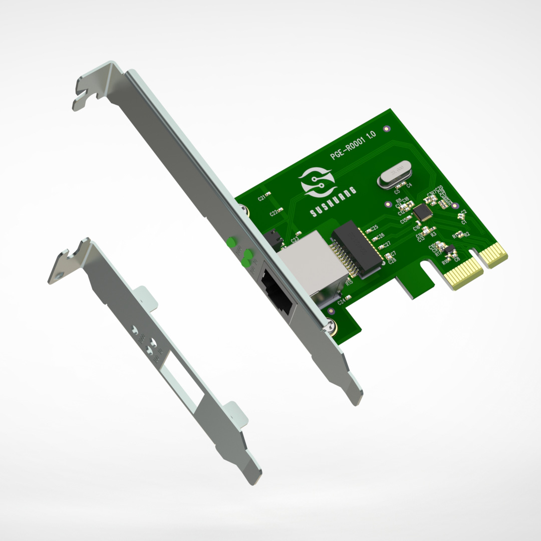 Adaptive Speed Display PCIe Gigabit Ethernet Adapter for Windows/Linux - No Driver Installation Required