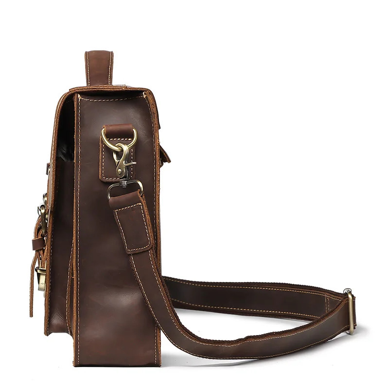 KAVIS Men Leather Coffee Briefcase Business Handbag Messenger Bags Male Vintage Shoulder Bag Mens Laptop Travel Bags 250624