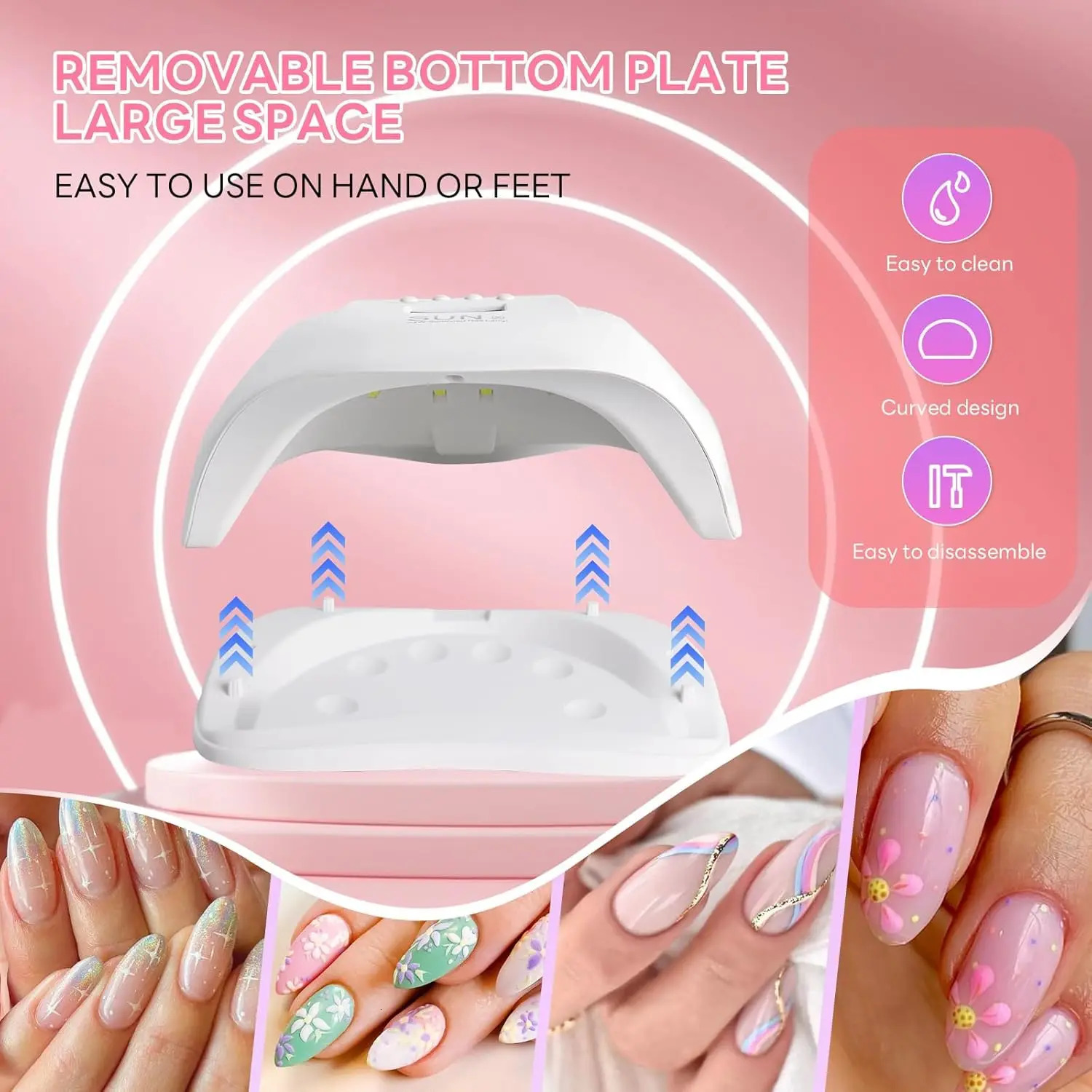 YIKOOLIN 54W UV LED Nail Lamp With 36 Lamp Quick Dry Nail Polish Dryer with 4 Timer Options for DIY Nail Art And Gel Nails 250625