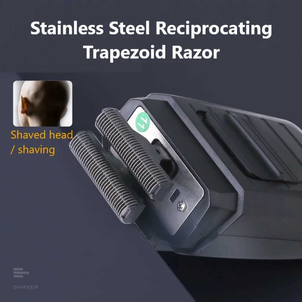 Kemei KM-1102 Rechargeable Cordless Shaver for Men Twin Blade Reciprocating Beard Razor Face Care Multifunction Strong Trimmer W250625